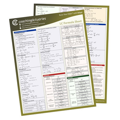 p sheet coaching exam formula actuaries Bookstore Actuarial